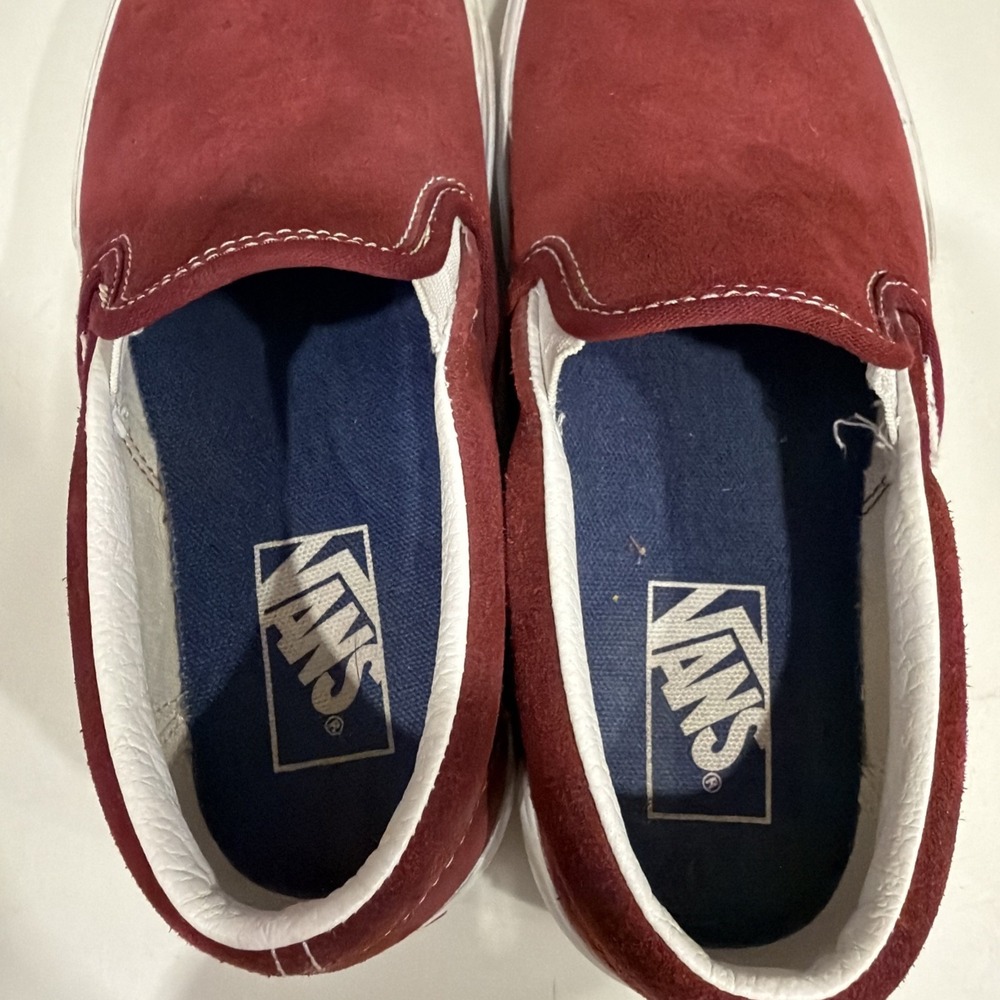 Vans UA Classic Slip-On Stacked Pomegranate Suede Women's Size 7.0 Men's 5.5 - Picture 9 of 9